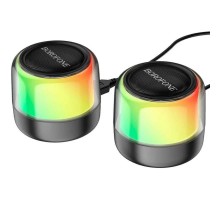 Портативна колонка BOROFONE BP12 Colorful BT wired 2-in-1 computer speaker Black (6974443387179)
