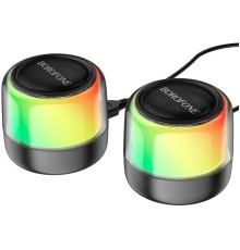 Портативна колонка BOROFONE BP12 Colorful BT wired 2-in-1 computer speaker Black (6974443387179)
