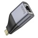 Перехідник HOCO UA35 Type-C to RJ45 adapter Metal Gray (6942007645607)