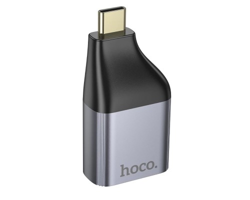 Перехідник HOCO UA35 Type-C to RJ45 adapter Metal Gray (6942007645607)