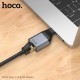 Перехідник HOCO UA35 Type-C to RJ45 adapter Metal Gray (6942007645607)