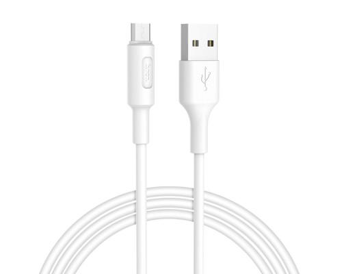 Кабель HOCO X25 USB to Micro 2A, 1m, PVC, PVC connectors, White (6957531080138)