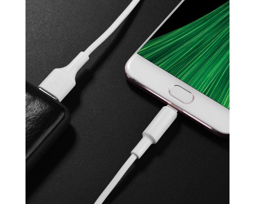 Кабель HOCO X25 USB to Micro 2A, 1m, PVC, PVC connectors, White (6957531080138)