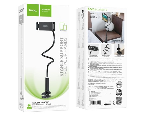 Тримач для телефона HOCO HD10 Bamboo lazy stand Black (6942007639224) Тримач для телефона HOCO HD10 Bamboo lazy stand Black (6942007639224)