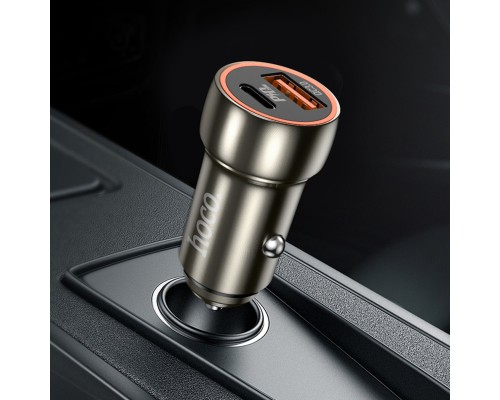 Автомобільний зарядний пристрій HOCO Z46A Blue whale PD20W+QC3.0 car charger Metal Gray (6931474770332) Автомобільний зарядний пристрій HOCO Z46A Blue whale PD20W+QC3.0 car charger Metal Gray (6931474770332)