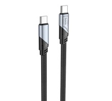 Кабель HOCO U119 Type-C to Type-C 60W, 1.2m, nylon, aluminum connectors, Black (6942007605021)