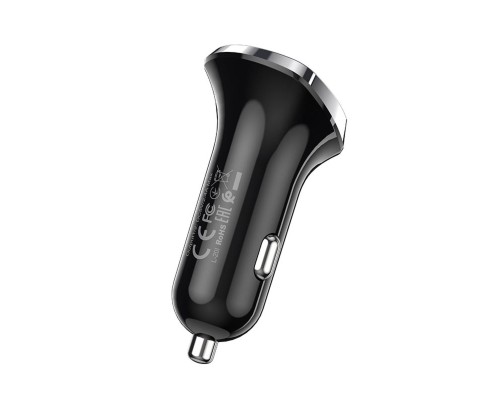 Автомобільний зарядний пристрій BOROFONE BZ15 Auspicious dual port digital display car charger (6931474737649)