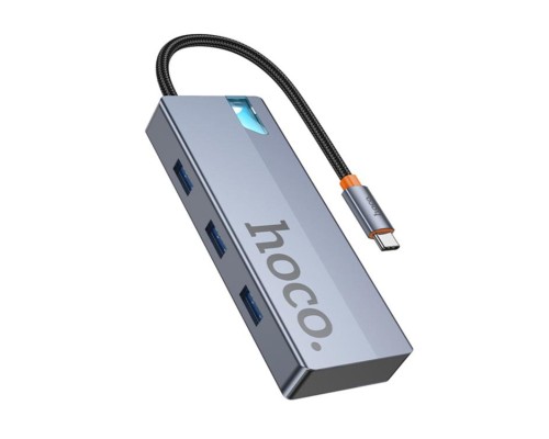 USB-хаб HOCO HB50 Wow 5-in-1 multi-function converter (HDTV+PD+USB3.0*3) Deep Space Gray (6942007647298) USB-хаб HOCO HB50 Wow 5-in-1 multi-function converter (HDTV+PD+USB3.0*3) Deep Space Gray (6942007647298)