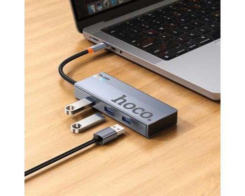 USB-хаб HOCO HB50 Wow 5-in-1 multi-function converter (HDTV+PD+USB3.0*3) Deep Space Gray (6942007647298) USB-хаб HOCO HB50 Wow 5-in-1 multi-function converter (HDTV+PD+USB3.0*3) Deep Space Gray (6942007647298)