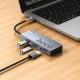 USB-хаб HOCO HB50 Wow 5-in-1 multi-function converter (HDTV+PD+USB3.0*3) Deep Space Gray (6942007647298)