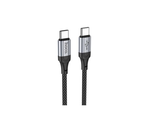 Кабель HOCO X102 Type-C to Type-C 3A, 1m, nylon, aluminum connectors, Black (6942007608787)