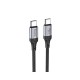Кабель HOCO X102 Type-C to Type-C 3A, 1m, nylon, aluminum connectors, Black (6942007608787)