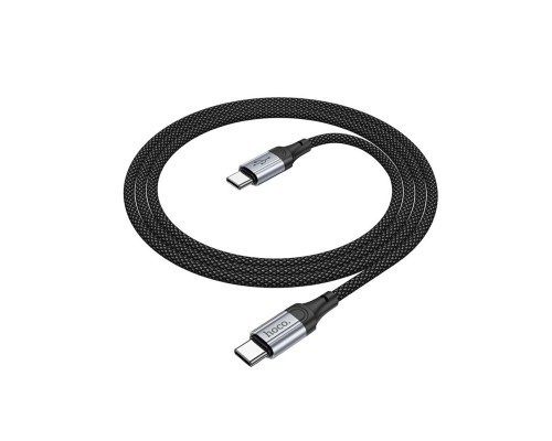 Кабель HOCO X102 Type-C to Type-C 3A, 1m, nylon, aluminum connectors, Black (6942007608787)