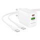 Мережевий зарядний пристрій BOROFONE BN27 Fuente PD20W+QC3.0 charger (EU) White (6941991120268)