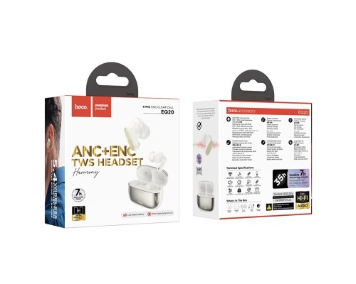 Бездротові навушники HOCO EQ20 Rhyme true wireless ANC+ENC noise reduction BT headset Milky White (6942007641326) Бездротові навушники HOCO EQ20 Rhyme true wireless ANC+ENC noise reduction BT headset Milky White (6942007641326)