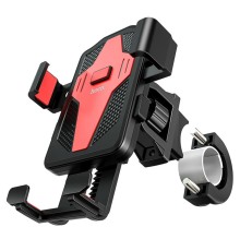 Велотримач для телефона HOCO CA73 Flying one-touch bicycle and motorcycle universal holder Black＆Red (6931474731753)