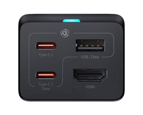 Мережевий зарядний пристрій Baseus GaN5 Pro Desktop Fast Charger 1U+2C+HDMI 67W with 1.5m power cord EU Black (CCGP110201) Мережевий зарядний пристрій Baseus GaN5 Pro Desktop Fast Charger 1U+2C+HDMI 67W with 1.5m power cord EU Black (CCGP110201)