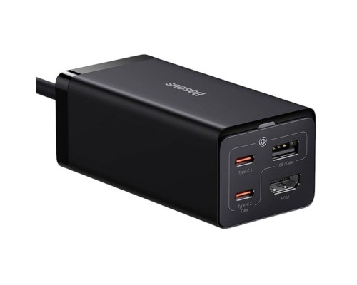 Мережевий зарядний пристрій Baseus GaN5 Pro Desktop Fast Charger 1U+2C+HDMI 67W with 1.5m power cord EU Black (CCGP110201) Мережевий зарядний пристрій Baseus GaN5 Pro Desktop Fast Charger 1U+2C+HDMI 67W with 1.5m power cord EU Black (CCGP110201)