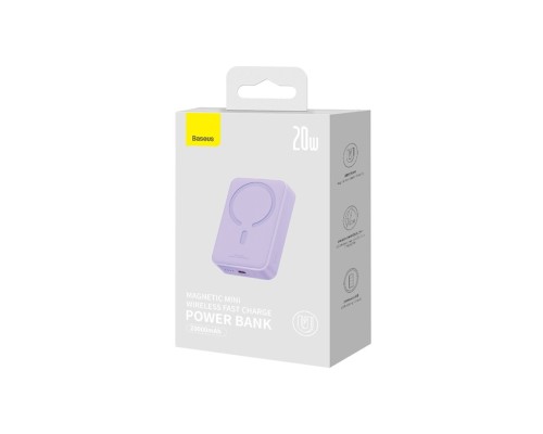 Зовнішній акумулятор Baseus Magnetic Mini Wireless Fast Charge Power Bank 20000mAh 20W Purple (PPCX150005) Зовнішній акумулятор Baseus Magnetic Mini Wireless Fast Charge Power Bank 20000mAh 20W Purple (PPCX150005)