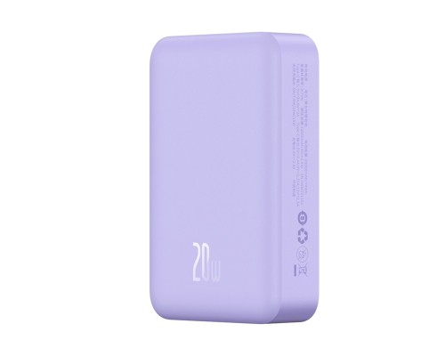 Зовнішній акумулятор Baseus Magnetic Mini Wireless Fast Charge Power Bank 20000mAh 20W Purple (PPCX150005) Зовнішній акумулятор Baseus Magnetic Mini Wireless Fast Charge Power Bank 20000mAh 20W Purple (PPCX150005)