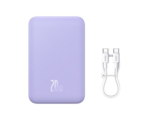 Зовнішній акумулятор Baseus Magnetic Mini Wireless Fast Charge Power Bank 20000mAh 20W Purple (PPCX150005) Зовнішній акумулятор Baseus Magnetic Mini Wireless Fast Charge Power Bank 20000mAh 20W Purple (PPCX150005)