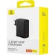 Мережевий зарядний пристрій Baseus GaN5 Pro Digital Fast Charger 2C+U 160W EU Cluster Black (With Superior Series Fast Charging Data Cable Type-C to T (P10110825113-00)