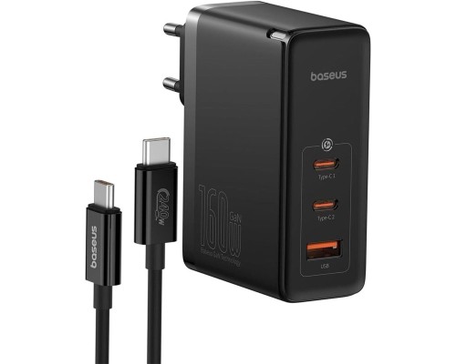 Мережевий зарядний пристрій Baseus GaN5 Pro Digital Fast Charger 2C+U 160W EU Cluster Black (With Superior Series Fast Charging Data Cable Type-C to T (P10110825113-00) Мережевий зарядний пристрій Baseus GaN5 Pro Digital Fast Charger 2C+U 160W EU Cluster Black (With Superior Series Fast Charging Data Cable Type-C to T (P10110825113-00)