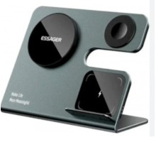 Бездротовий зарядний пристрій Essager  Ruicheng desktop magnetic suction three in one wireless charging of 15W black (EWXZM-RC0G-Z)