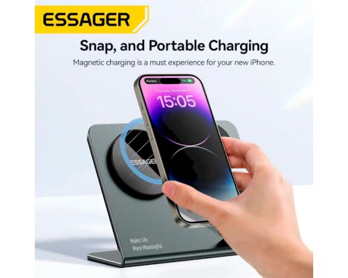 Бездротовий зарядний пристрій Essager Ruicheng desktop magnetic suction three in one wireless charging of 15W black (EWXZM-RC0G-Z) Бездротовий зарядний пристрій Essager Ruicheng desktop magnetic suction three in one wireless charging of 15W black (EWXZM-RC0G-Z)