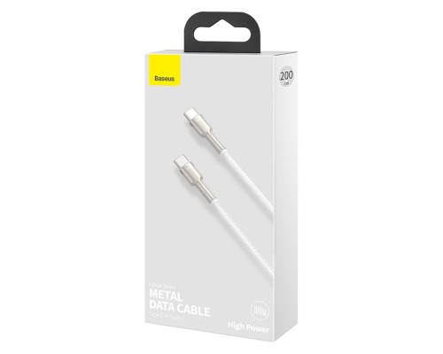 Кабель Baseus Cafule Series Metal Data Cable Type-C to Type-C 100W 2m White (CATJK-D02) Кабель Baseus Cafule Series Metal Data Cable Type-C to Type-C 100W 2m White (CATJK-D02)