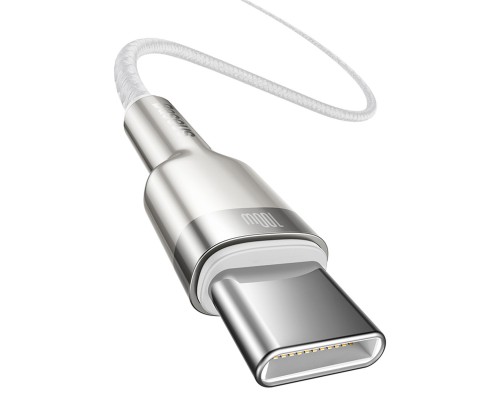Кабель Baseus Cafule Series Metal Data Cable Type-C to Type-C 100W 2m White (CATJK-D02) Кабель Baseus Cafule Series Metal Data Cable Type-C to Type-C 100W 2m White (CATJK-D02)