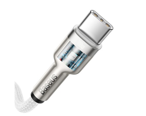 Кабель Baseus Cafule Series Metal Data Cable Type-C to Type-C 100W 2m White (CATJK-D02) Кабель Baseus Cafule Series Metal Data Cable Type-C to Type-C 100W 2m White (CATJK-D02)
