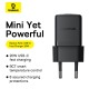 Мережевий зарядний пристрій Baseus Palm Fast Charger 1C 20W EU Cluster Black (with Baseus Mini White Cable USB-C to USB-C 60W (20V/3A) 1m Cluster Blac (P10111602113-01)