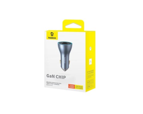 Автомобільний зарядний пристрій Baseus Golden Contactor Pro GaN Fast Charging Car Charger U+2C 65W Lunar Gray (C00035202841-00) Автомобільний зарядний пристрій Baseus Golden Contactor Pro GaN Fast Charging Car Charger U+2C 65W Lunar Gray (C00035202841-00)