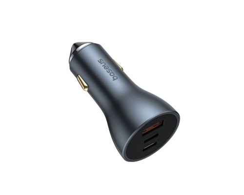 Автомобільний зарядний пристрій Baseus Golden Contactor Pro GaN Fast Charging Car Charger U+2C 65W Lunar Gray (C00035202841-00) Автомобільний зарядний пристрій Baseus Golden Contactor Pro GaN Fast Charging Car Charger U+2C 65W Lunar Gray (C00035202841-00)