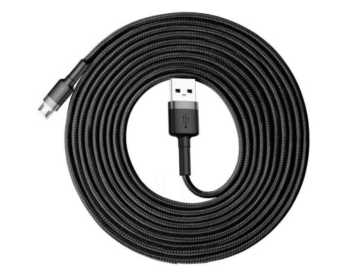 Кабель Baseus Cafule Cable USB For Micro 2A 3m Gray+Black (CAMKLF-HG1) Кабель Baseus Cafule Cable USB For Micro 2A 3m Gray+Black (CAMKLF-HG1)