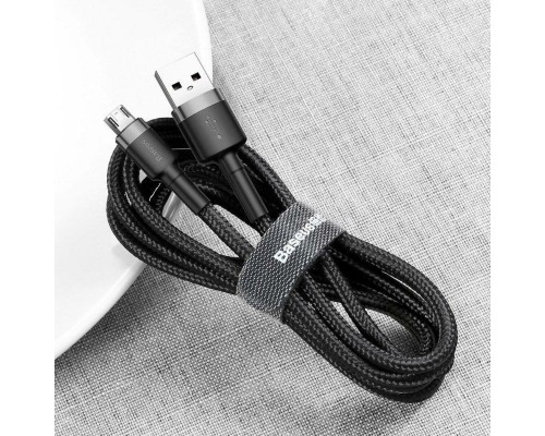 Кабель Baseus Cafule Cable USB For Micro 2A 3m Gray+Black (CAMKLF-HG1) Кабель Baseus Cafule Cable USB For Micro 2A 3m Gray+Black (CAMKLF-HG1)