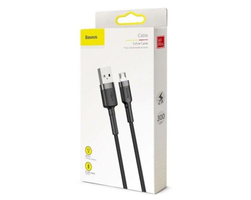 Кабель Baseus Cafule Cable USB For Micro 2A 3m Gray+Black (CAMKLF-HG1) Кабель Baseus Cafule Cable USB For Micro 2A 3m Gray+Black (CAMKLF-HG1)