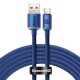 Кабель Baseus Crystal Shine Series Fast Charging Data Cable USB to Type-C 100W 2m Blue (CAJY000503)