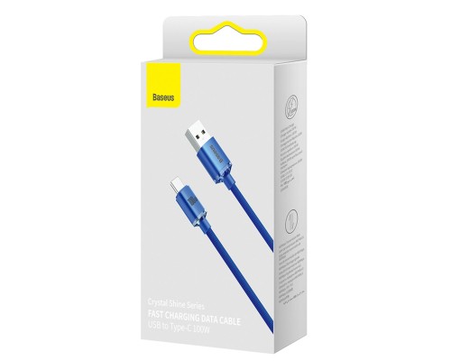 Кабель Baseus Crystal Shine Series Fast Charging Data Cable USB to Type-C 100W 2m Blue (CAJY000503) Кабель Baseus Crystal Shine Series Fast Charging Data Cable USB to Type-C 100W 2m Blue (CAJY000503)