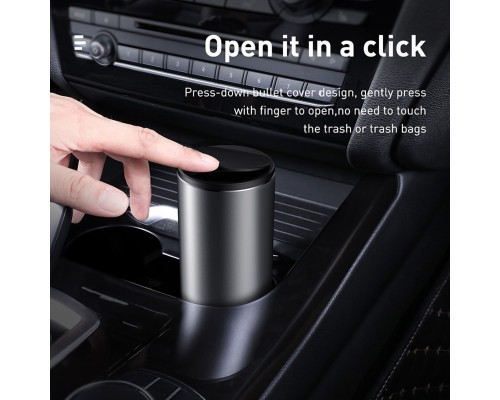 Автомобільний сміттєвий контейнер Baseus Gentleman Style Vehicle-mounted Trash Can（Bag1 roll/30）Dark gray (CRLJT-0G)
