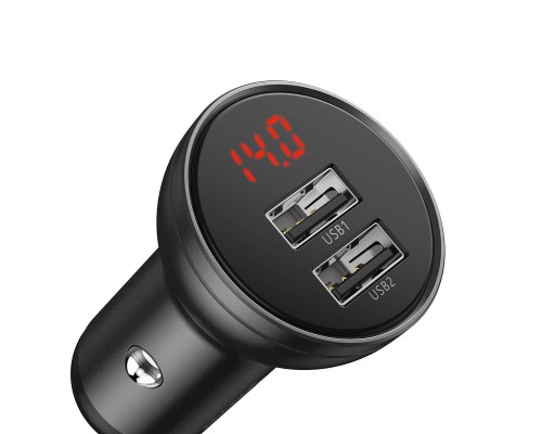 Автомобільний зарядний пристрій Baseus Digital Display Dual USB 4.8A Car Charger 24W+Three Primary Colors 3-in-1 Cable1.2M (TZCCBX-0G) Автомобільний зарядний пристрій Baseus Digital Display Dual USB 4.8A Car Charger 24W+Three Primary Colors 3-in-1 Cable1.2M (TZCCBX-0G)
