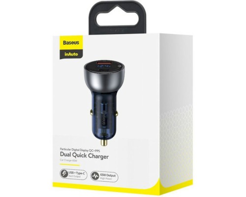 Автомобільний зарядний пристрій Baseus Particular Digital Display QC+PPS Dual Quick Charger Car Charger 65W Shallow tarnish (CCKX-C0A) Автомобільний зарядний пристрій Baseus Particular Digital Display QC+PPS Dual Quick Charger Car Charger 65W Shallow tarnish (CCKX-C0A)