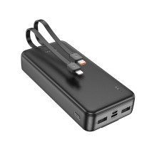 Зовнішній акумулятор HOCO J118A Speed energy power bank with cable(20000mAh) Black (6942007608060)