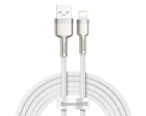 Кабель Baseus Cafule Series Metal Data Cable USB to IP 2.4A 2m White (CALJK-B02) Кабель Baseus Cafule Series Metal Data Cable USB to IP 2.4A 2m White (CALJK-B02)