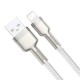 Кабель Baseus Cafule Series Metal Data Cable USB to IP 2.4A 2m White (CALJK-B02)