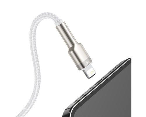 Кабель Baseus Cafule Series Metal Data Cable USB to IP 2.4A 2m White (CALJK-B02) Кабель Baseus Cafule Series Metal Data Cable USB to IP 2.4A 2m White (CALJK-B02)