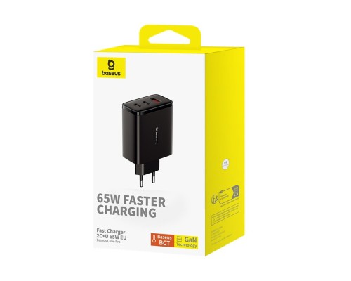 Мережевий зарядний пристрій Baseus Cube Pro Fast Charger 2C+U 65W EU Cluster Black (P10152301113-00) Мережевий зарядний пристрій Baseus Cube Pro Fast Charger 2C+U 65W EU Cluster Black (P10152301113-00)