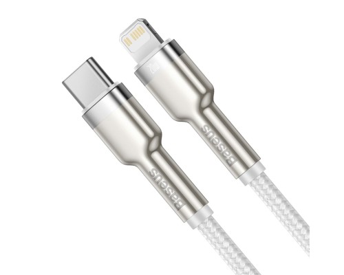 Кабель Baseus Cafule Series Metal Data Cable Type-C to iP PD 20W 2m White (CATLJK-B02) Кабель Baseus Cafule Series Metal Data Cable Type-C to iP PD 20W 2m White (CATLJK-B02)