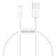 Кабель Baseus Superior Series Fast Charging Data Cable USB to iP 2.4A 0.25m White (CALYS-02)
